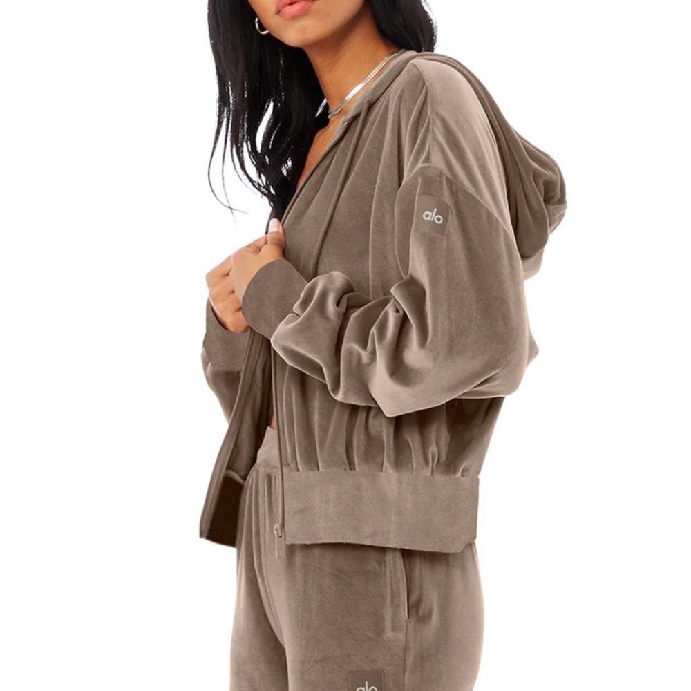 Alo Yoga - Velour Glimmer Full Zip Hoodie